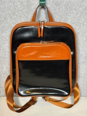 BOSTANTEN Vrba Genuine Leather Backpack Purse-Black/Brown Travel Casual Classic
